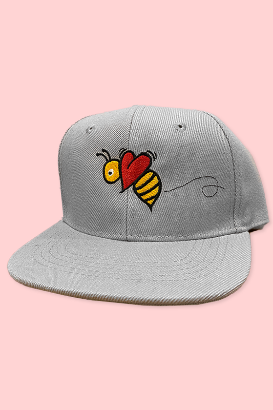 Bee Nice Kids Hat in Grey by Short Stack Goods