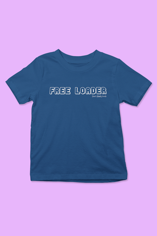 Free Loader kids tee in Navy Blue by Short Stack Goods