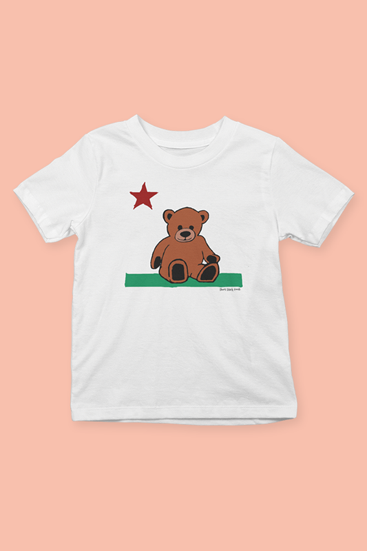 Teddy Kids Tee in White by Short Stack Goods
