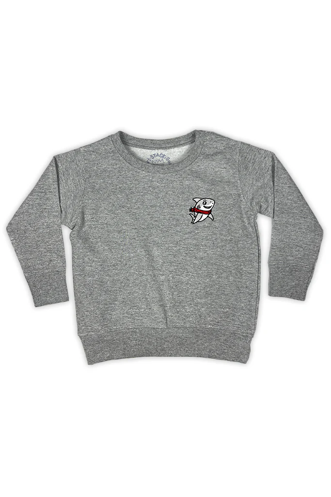 Shark sweater on heather grey