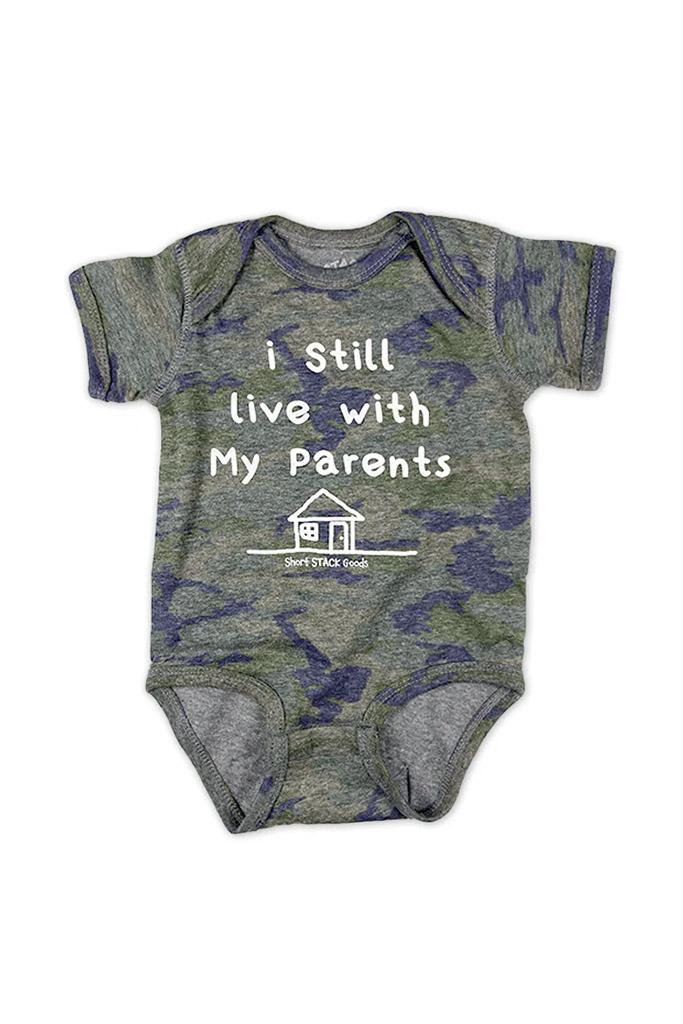I Still Live with My Parents Onesie on Camo
