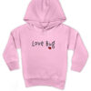 Love Bug Hoodie black print on pink