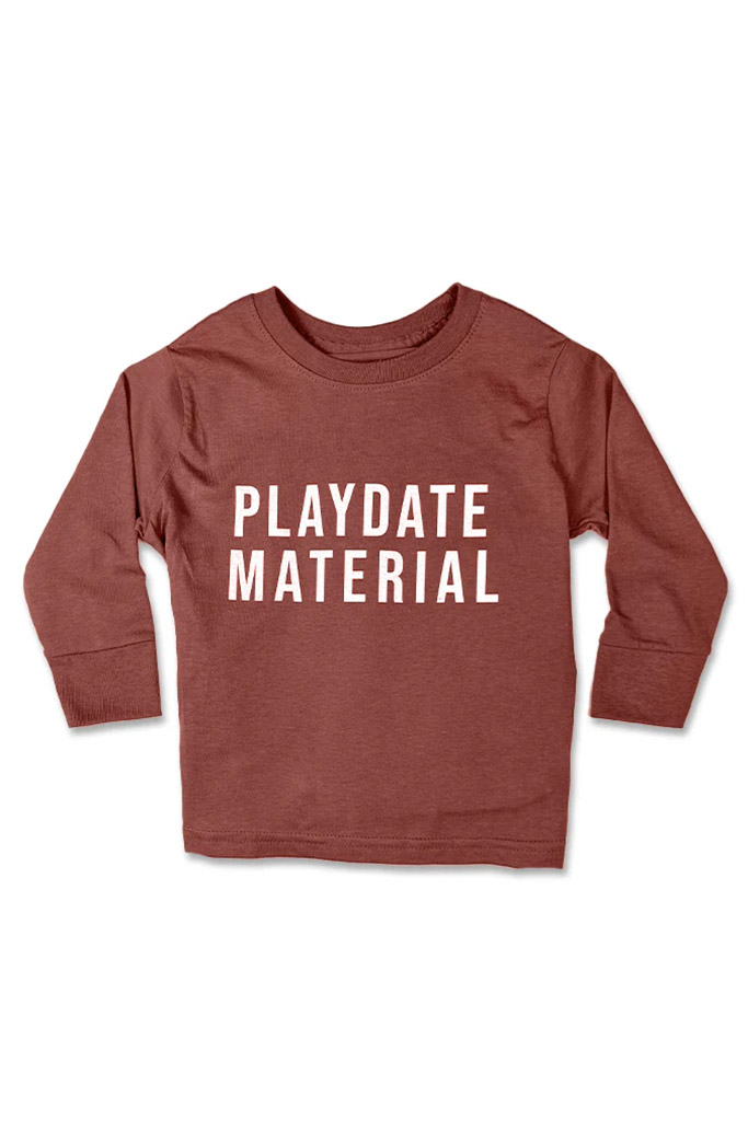 Playdate Material Long Sleeve Tee on rose