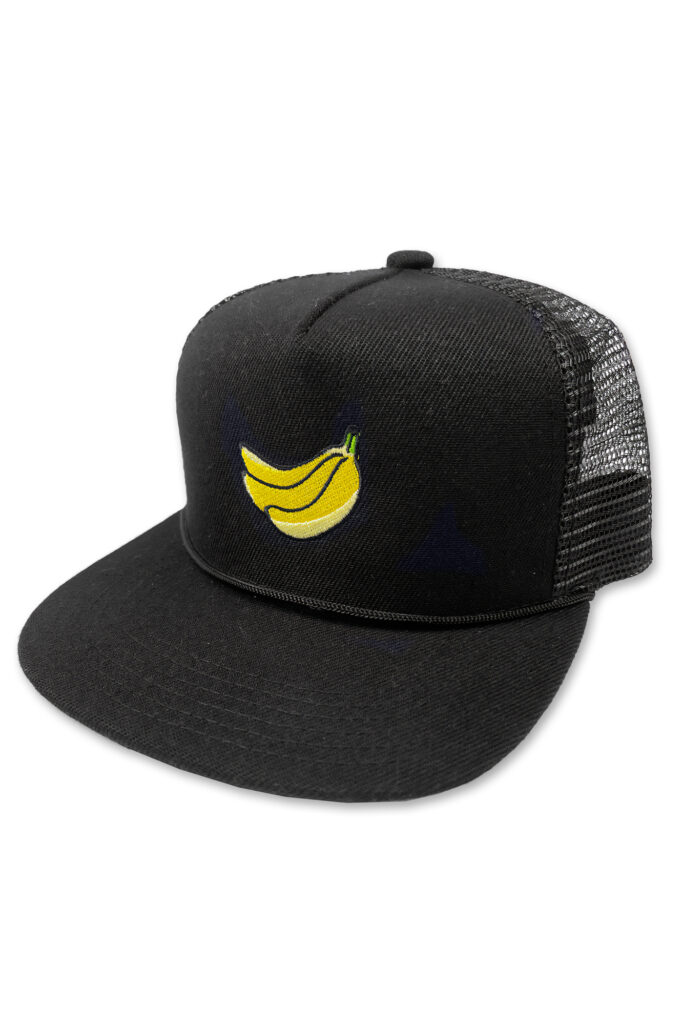 Banana Hat on Black with Mesh Back