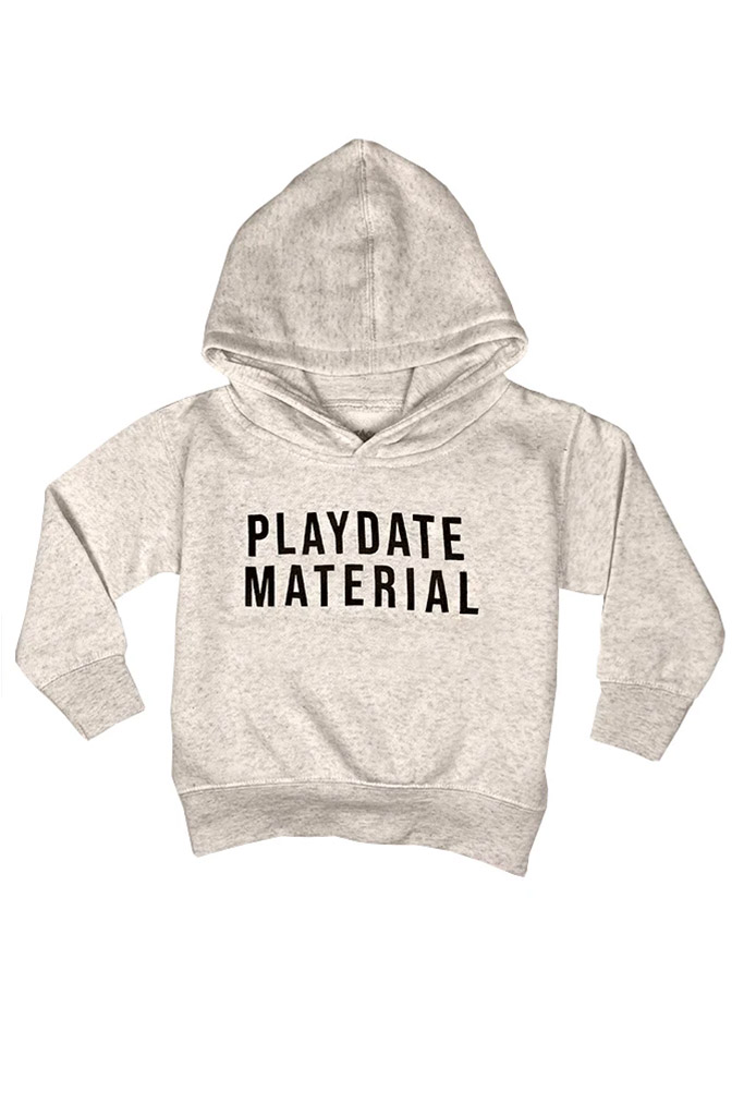 Playdate Material Hoodie black print on heather