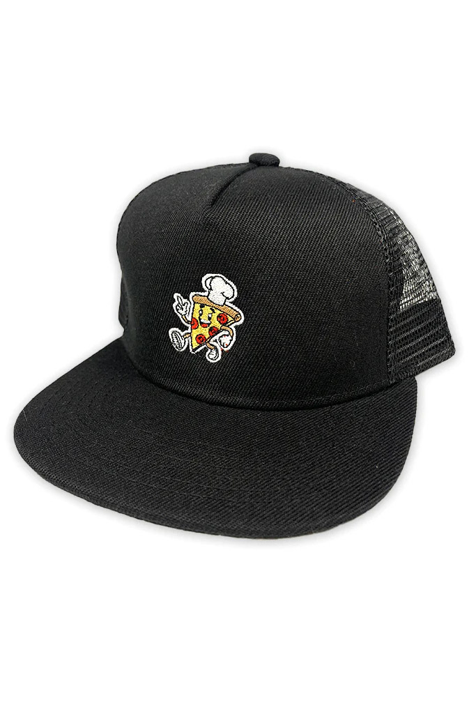 Pizza man hat on black