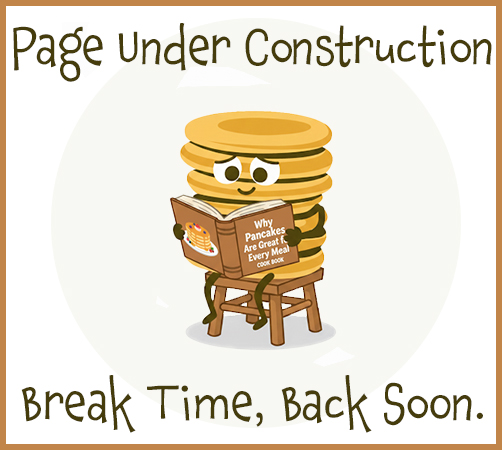 "Page Under construction. Break time, back soon." Shortie reading a book